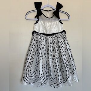 Bonnie Jean Girls Dress Sz 6 Formal Special Occasion Velvet Bows Belted Holiday